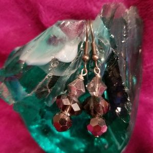 Three Bead Silver Earrings